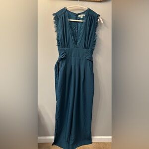 Francesca's Collections Teal Jumpsuit Size Medium
